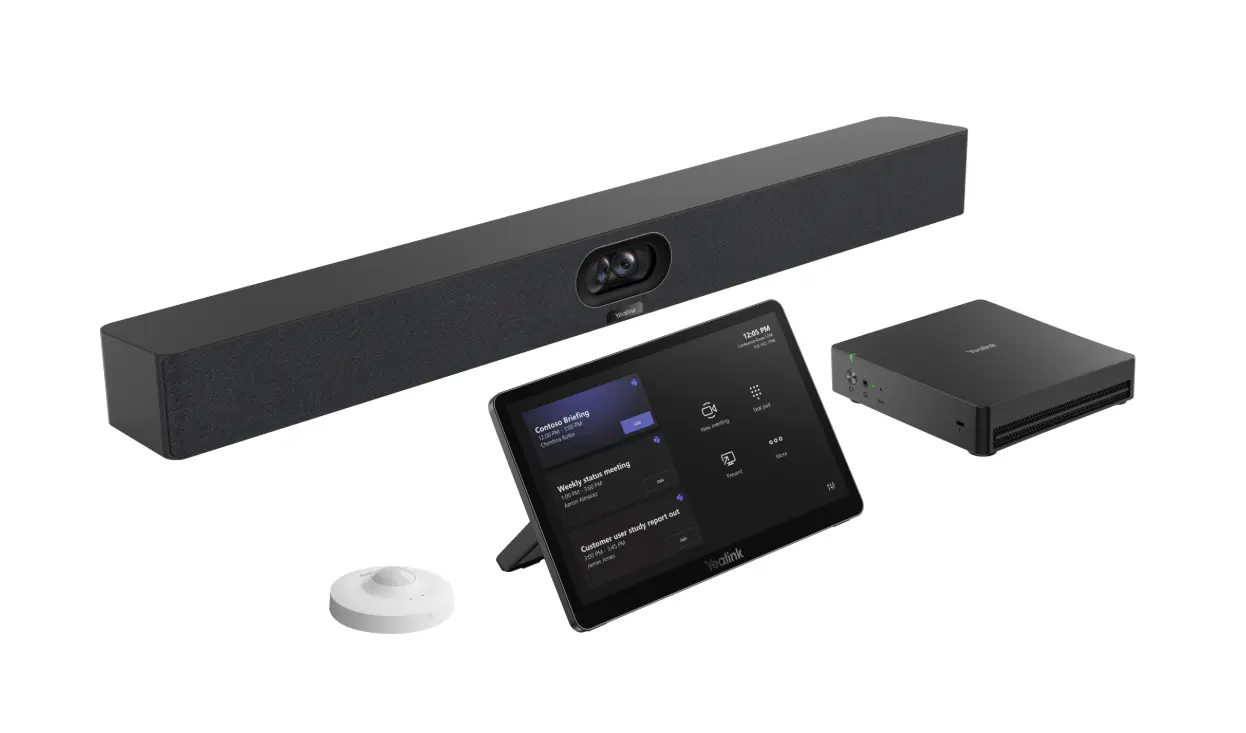 Kit Yealink MVC S40 com barra, painel touch, mini-PC e sensor de presença